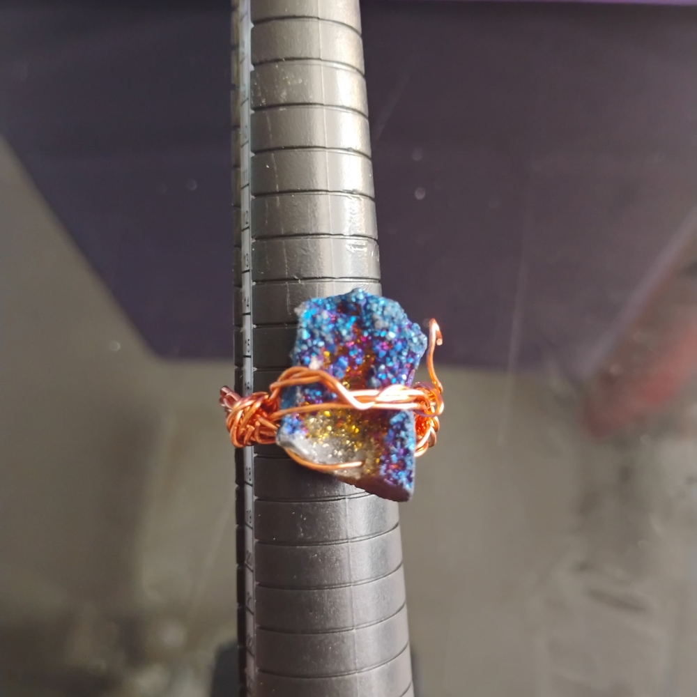 Blue Iridescent Druzy Agate Crystal - Picture 3 of 6